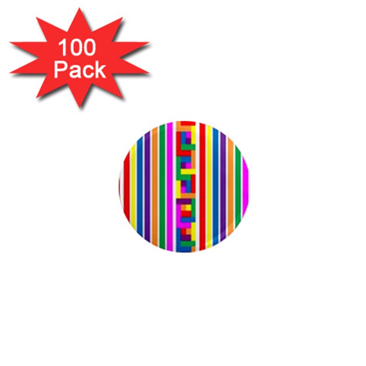 Rainbow Geometric Design Spectrum 1  Mini Magnets (100 pack) 