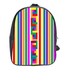 Rainbow Geometric Design Spectrum School Bags(large)  by Nexatart