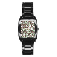 Pattern Triangles Random Seamless Stainless Steel Barrel Watch by Nexatart