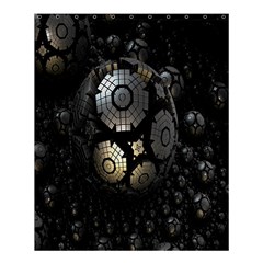 Fractal Sphere Steel 3d Structures Shower Curtain 60  X 72  (medium)  by Nexatart