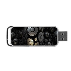 Fractal Sphere Steel 3d Structures Portable Usb Flash (one Side) by Nexatart