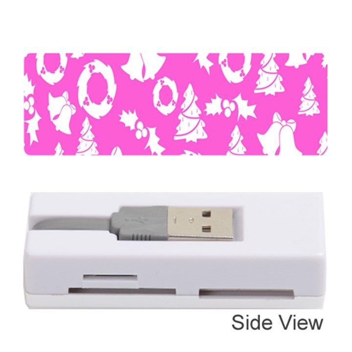 Pink Christmas Background Memory Card Reader (Stick) 