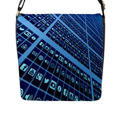 Mobile Phone Smartphone App Flap Messenger Bag (l)  by Nexatart