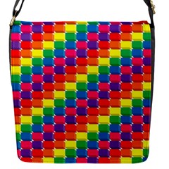 Rainbow 3d Cubes Red Orange Flap Messenger Bag (s)