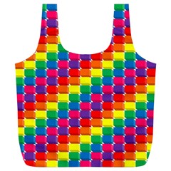 Rainbow 3d Cubes Red Orange Full Print Recycle Bags (l)  by Nexatart