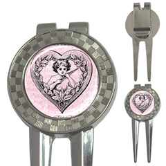 Heart Drawing Angel Vintage 3-in-1 Golf Divots by Nexatart