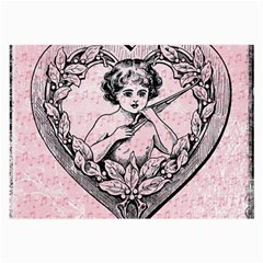 Heart Drawing Angel Vintage Large Glasses Cloth (2-side) by Nexatart