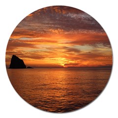 Sunset Sea Afterglow Boot Magnet 5  (round) by Nexatart