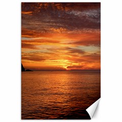 Sunset Sea Afterglow Boot Canvas 20  X 30   by Nexatart