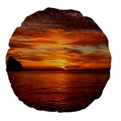 Sunset Sea Afterglow Boot Large 18  Premium Round Cushions