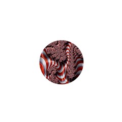 Fractal Abstract Red White Stripes 1  Mini Buttons