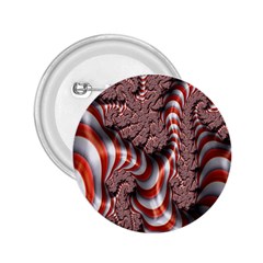 Fractal Abstract Red White Stripes 2.25  Buttons