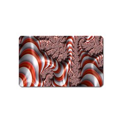 Fractal Abstract Red White Stripes Magnet (Name Card)