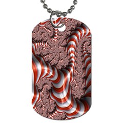 Fractal Abstract Red White Stripes Dog Tag (One Side)