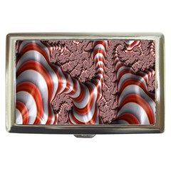 Fractal Abstract Red White Stripes Cigarette Money Cases