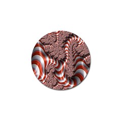 Fractal Abstract Red White Stripes Golf Ball Marker (4 pack)