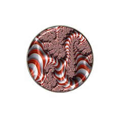 Fractal Abstract Red White Stripes Hat Clip Ball Marker (10 pack)