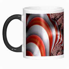 Fractal Abstract Red White Stripes Morph Mugs