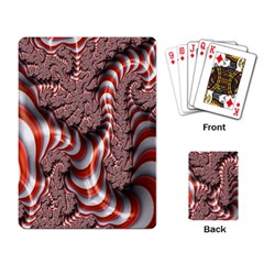 Fractal Abstract Red White Stripes Playing Card
