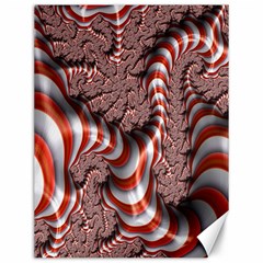 Fractal Abstract Red White Stripes Canvas 12  x 16  