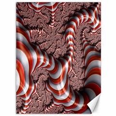 Fractal Abstract Red White Stripes Canvas 36  x 48  