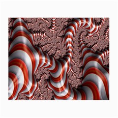 Fractal Abstract Red White Stripes Small Glasses Cloth (2-Side)