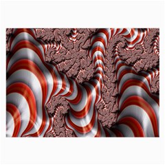 Fractal Abstract Red White Stripes Large Glasses Cloth (2-Side)