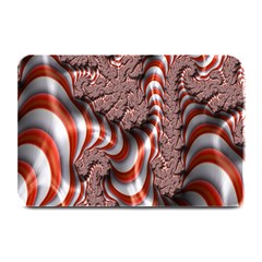 Fractal Abstract Red White Stripes Plate Mats by Nexatart