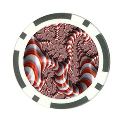 Fractal Abstract Red White Stripes Poker Chip Card Guard