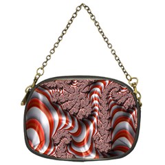 Fractal Abstract Red White Stripes Chain Purses (One Side) 