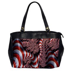Fractal Abstract Red White Stripes Office Handbags