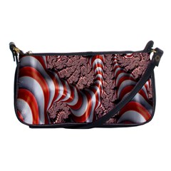 Fractal Abstract Red White Stripes Shoulder Clutch Bags