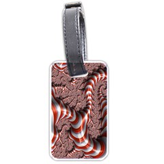 Fractal Abstract Red White Stripes Luggage Tags (One Side) 