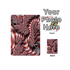 Fractal Abstract Red White Stripes Playing Cards 54 (Mini) 