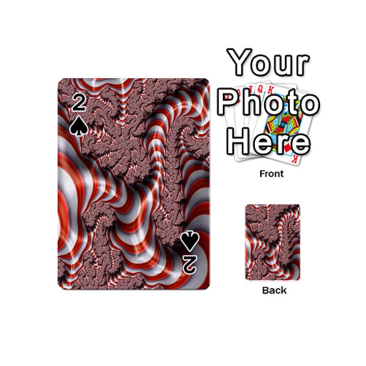 Fractal Abstract Red White Stripes Playing Cards 54 (Mini) 