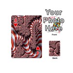 Fractal Abstract Red White Stripes Playing Cards 54 (Mini)  Front - Heart4