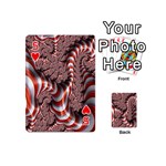 Fractal Abstract Red White Stripes Playing Cards 54 (Mini)  Front - Heart5