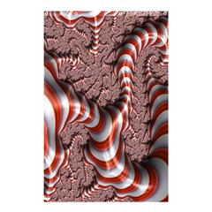 Fractal Abstract Red White Stripes Shower Curtain 48  x 72  (Small) 