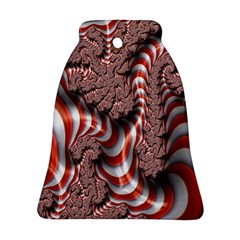 Fractal Abstract Red White Stripes Ornament (Bell)