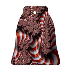 Fractal Abstract Red White Stripes Bell Ornament (two Sides)