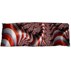 Fractal Abstract Red White Stripes Body Pillow Case (Dakimakura)