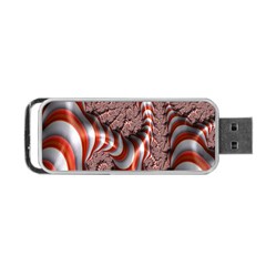 Fractal Abstract Red White Stripes Portable USB Flash (Two Sides)