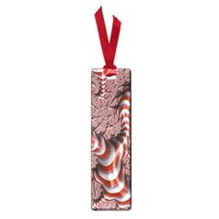 Fractal Abstract Red White Stripes Small Book Marks