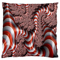 Fractal Abstract Red White Stripes Standard Flano Cushion Case (Two Sides)