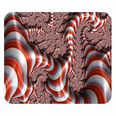 Fractal Abstract Red White Stripes Double Sided Flano Blanket (Small) 