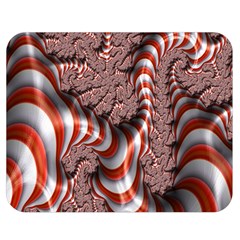 Fractal Abstract Red White Stripes Double Sided Flano Blanket (Medium) 