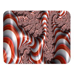 Fractal Abstract Red White Stripes Double Sided Flano Blanket (Large) 
