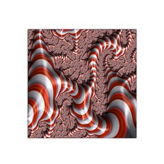 Fractal Abstract Red White Stripes Satin Bandana Scarf by Nexatart