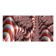 Fractal Abstract Red White Stripes Satin Shawl