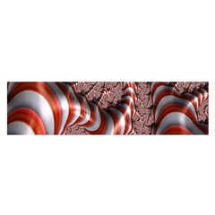 Fractal Abstract Red White Stripes Satin Scarf (Oblong)